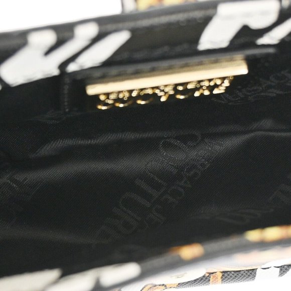 VERSACE GIANNI COUTURE Logo Chain Mini Shoulder Bag PVC Leather Gold 73RJ371 - Picture 14 of 15